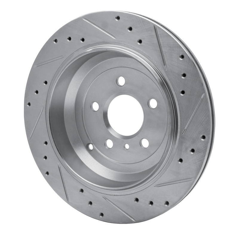 Mercedes-Benz ML320 Brake Rotor (1) - Rear Left - R1 Concepts - Drilled & Slotted - Silver - `06-`12